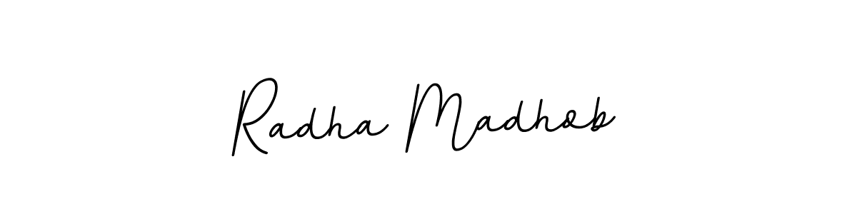 Design your own signature with our free online signature maker. With this signature software, you can create a handwritten (BallpointsItalic-DORy9) signature for name Radha Madhob. Radha Madhob signature style 11 images and pictures png