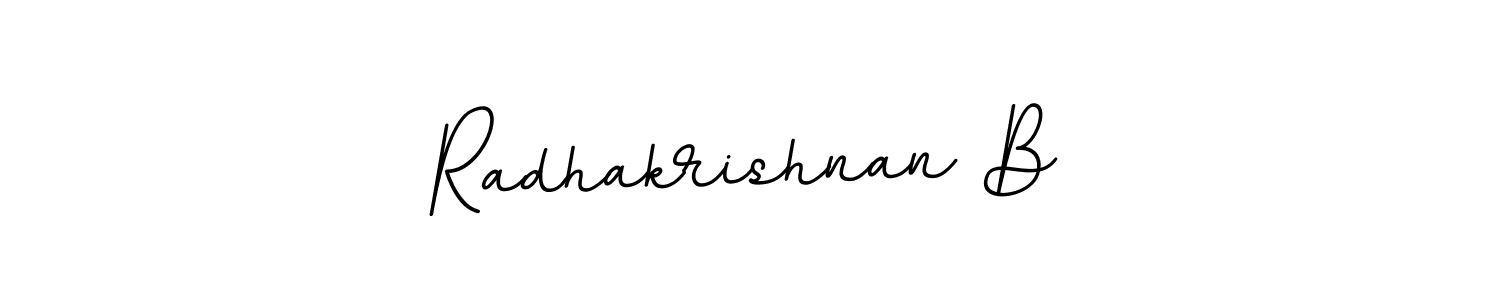 How to make Radhakrishnan B name signature. Use BallpointsItalic-DORy9 style for creating short signs online. This is the latest handwritten sign. Radhakrishnan B signature style 11 images and pictures png