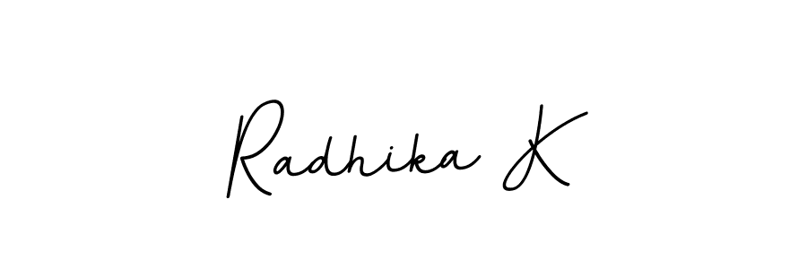 Make a beautiful signature design for name Radhika K. With this signature (BallpointsItalic-DORy9) style, you can create a handwritten signature for free. Radhika K signature style 11 images and pictures png