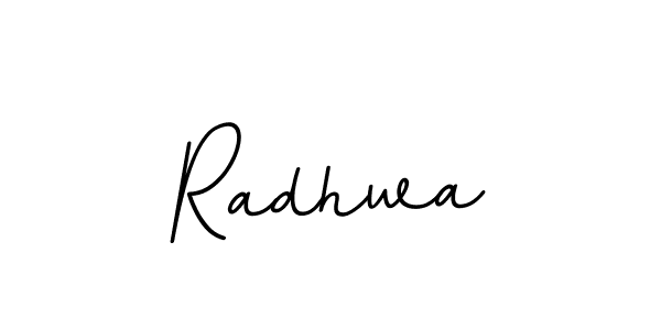 Use a signature maker to create a handwritten signature online. With this signature software, you can design (BallpointsItalic-DORy9) your own signature for name Radhwa. Radhwa signature style 11 images and pictures png