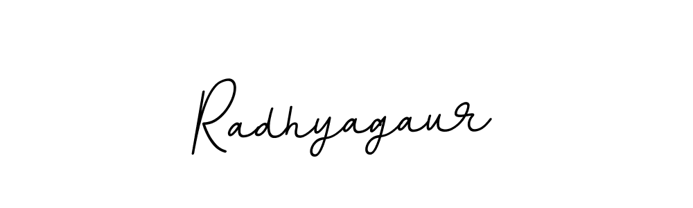 Use a signature maker to create a handwritten signature online. With this signature software, you can design (BallpointsItalic-DORy9) your own signature for name Radhyagaur. Radhyagaur signature style 11 images and pictures png