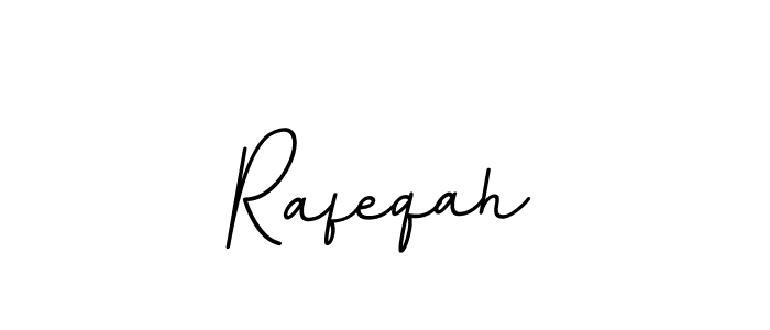 Use a signature maker to create a handwritten signature online. With this signature software, you can design (BallpointsItalic-DORy9) your own signature for name Rafeqah. Rafeqah signature style 11 images and pictures png