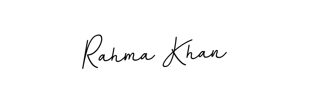 You should practise on your own different ways (BallpointsItalic-DORy9) to write your name (Rahma Khan) in signature. don't let someone else do it for you. Rahma Khan signature style 11 images and pictures png