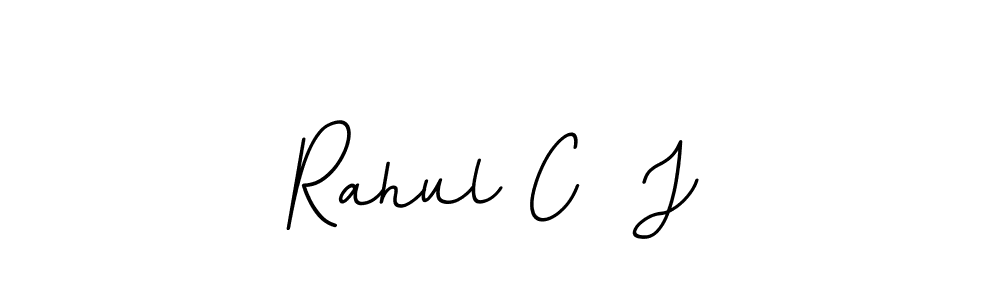 Make a beautiful signature design for name Rahul C  J. With this signature (BallpointsItalic-DORy9) style, you can create a handwritten signature for free. Rahul C  J signature style 11 images and pictures png