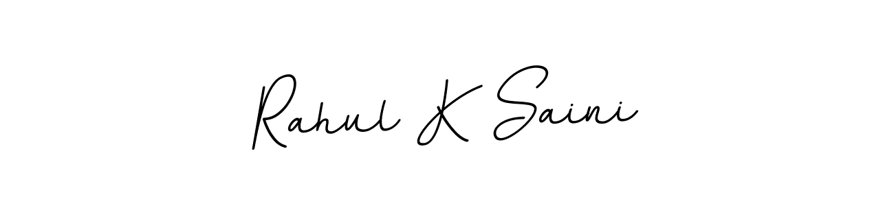 You should practise on your own different ways (BallpointsItalic-DORy9) to write your name (Rahul K Saini) in signature. don't let someone else do it for you. Rahul K Saini signature style 11 images and pictures png