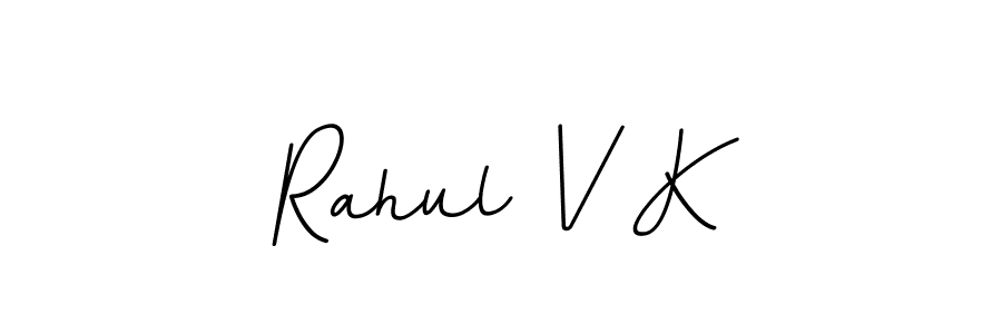 The best way (BallpointsItalic-DORy9) to make a short signature is to pick only two or three words in your name. The name Rahul V K include a total of six letters. For converting this name. Rahul V K signature style 11 images and pictures png
