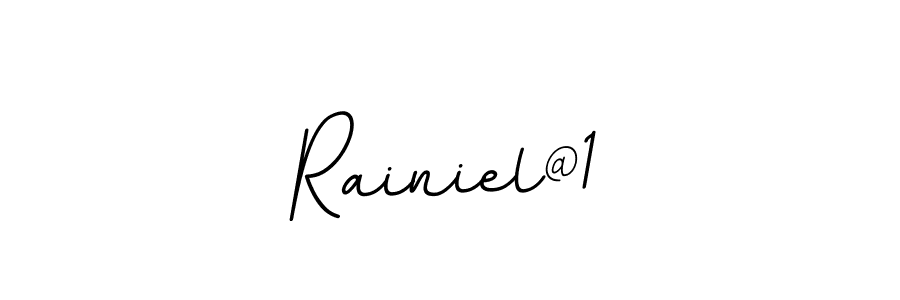 Similarly BallpointsItalic-DORy9 is the best handwritten signature design. Signature creator online .You can use it as an online autograph creator for name Rainiel@1. Rainiel@1 signature style 11 images and pictures png