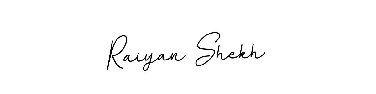 The best way (BallpointsItalic-DORy9) to make a short signature is to pick only two or three words in your name. The name Raiyan Shekh include a total of six letters. For converting this name. Raiyan Shekh signature style 11 images and pictures png