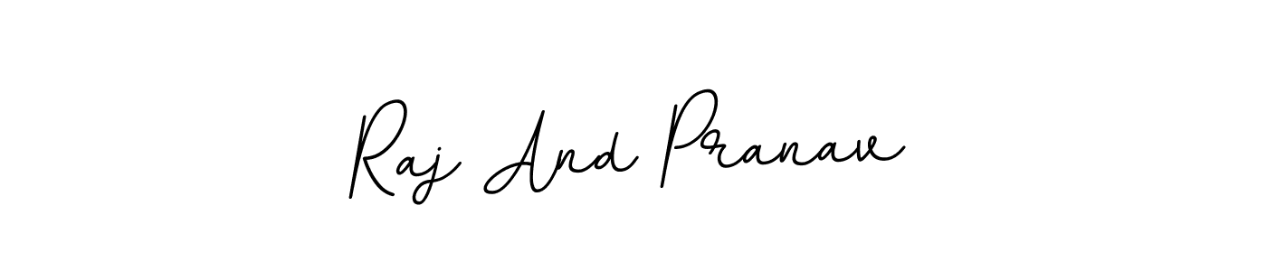 You should practise on your own different ways (BallpointsItalic-DORy9) to write your name (Raj And Pranav) in signature. don't let someone else do it for you. Raj And Pranav signature style 11 images and pictures png