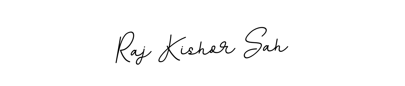 How to make Raj Kishor Sah name signature. Use BallpointsItalic-DORy9 style for creating short signs online. This is the latest handwritten sign. Raj Kishor Sah signature style 11 images and pictures png