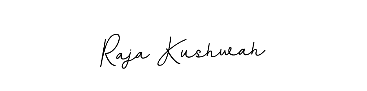 Create a beautiful signature design for name Raja Kushwah. With this signature (BallpointsItalic-DORy9) fonts, you can make a handwritten signature for free. Raja Kushwah signature style 11 images and pictures png