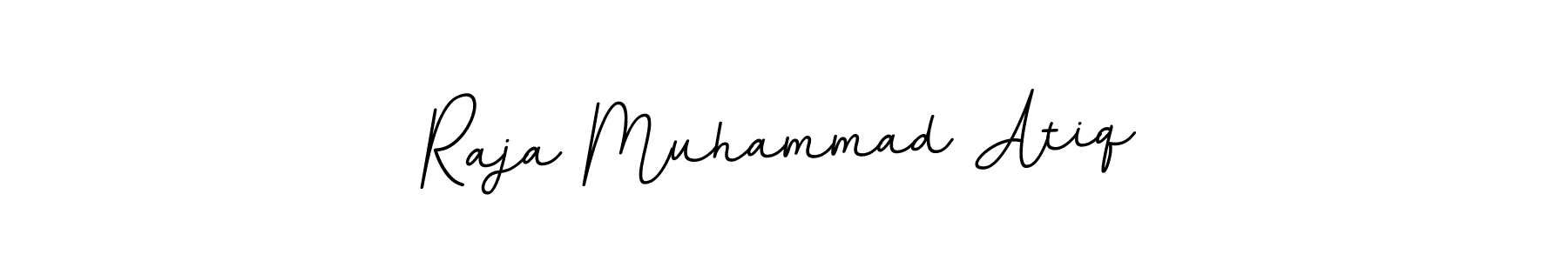 You should practise on your own different ways (BallpointsItalic-DORy9) to write your name (Raja Muhammad Atiq) in signature. don't let someone else do it for you. Raja Muhammad Atiq signature style 11 images and pictures png