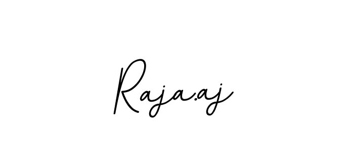 Use a signature maker to create a handwritten signature online. With this signature software, you can design (BallpointsItalic-DORy9) your own signature for name Raja.aj. Raja.aj signature style 11 images and pictures png