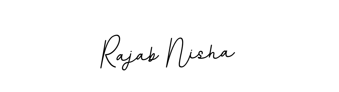 Use a signature maker to create a handwritten signature online. With this signature software, you can design (BallpointsItalic-DORy9) your own signature for name Rajab Nisha. Rajab Nisha signature style 11 images and pictures png