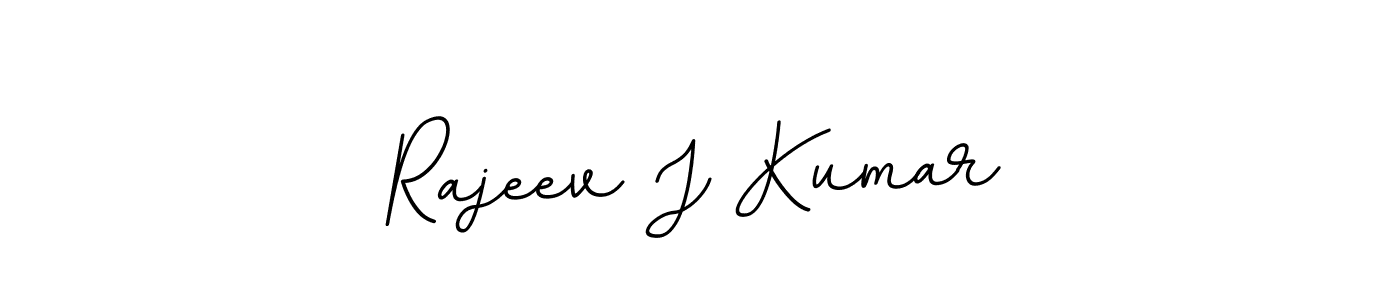 How to make Rajeev J Kumar name signature. Use BallpointsItalic-DORy9 style for creating short signs online. This is the latest handwritten sign. Rajeev J Kumar signature style 11 images and pictures png