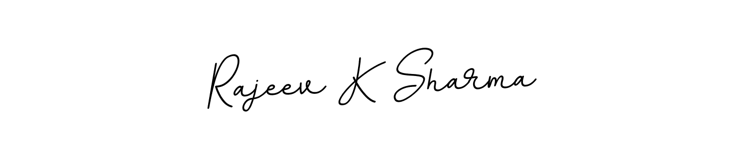How to make Rajeev K Sharma name signature. Use BallpointsItalic-DORy9 style for creating short signs online. This is the latest handwritten sign. Rajeev K Sharma signature style 11 images and pictures png