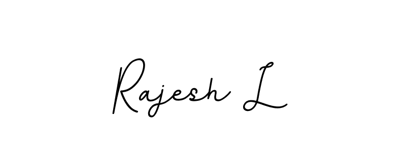 Use a signature maker to create a handwritten signature online. With this signature software, you can design (BallpointsItalic-DORy9) your own signature for name Rajesh L. Rajesh L signature style 11 images and pictures png