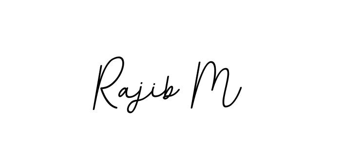 Use a signature maker to create a handwritten signature online. With this signature software, you can design (BallpointsItalic-DORy9) your own signature for name Rajib M. Rajib M signature style 11 images and pictures png