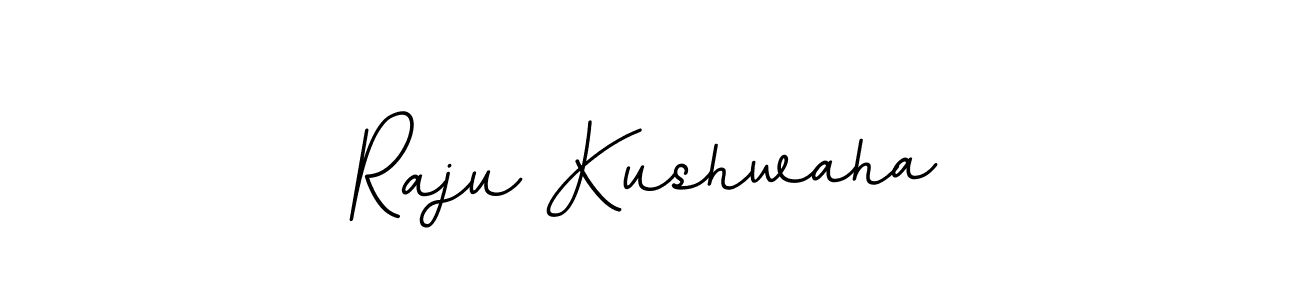 How to make Raju Kushwaha name signature. Use BallpointsItalic-DORy9 style for creating short signs online. This is the latest handwritten sign. Raju Kushwaha signature style 11 images and pictures png