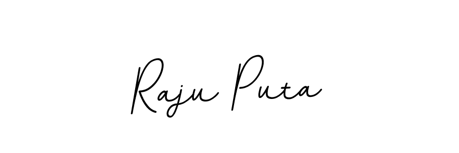 How to make Raju Puta name signature. Use BallpointsItalic-DORy9 style for creating short signs online. This is the latest handwritten sign. Raju Puta signature style 11 images and pictures png