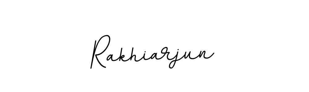 How to make Rakhiarjun name signature. Use BallpointsItalic-DORy9 style for creating short signs online. This is the latest handwritten sign. Rakhiarjun signature style 11 images and pictures png