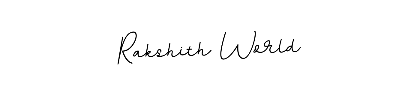 The best way (BallpointsItalic-DORy9) to make a short signature is to pick only two or three words in your name. The name Rakshith World include a total of six letters. For converting this name. Rakshith World signature style 11 images and pictures png