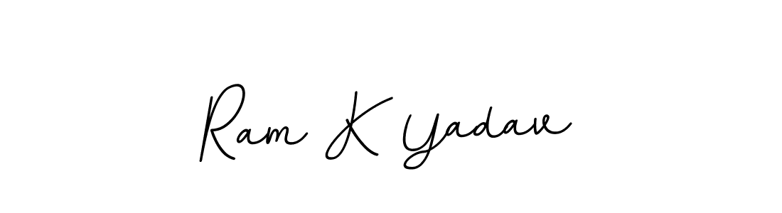 You should practise on your own different ways (BallpointsItalic-DORy9) to write your name (Ram K Yadav) in signature. don't let someone else do it for you. Ram K Yadav signature style 11 images and pictures png