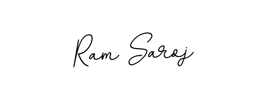 You should practise on your own different ways (BallpointsItalic-DORy9) to write your name (Ram Saroj) in signature. don't let someone else do it for you. Ram Saroj signature style 11 images and pictures png
