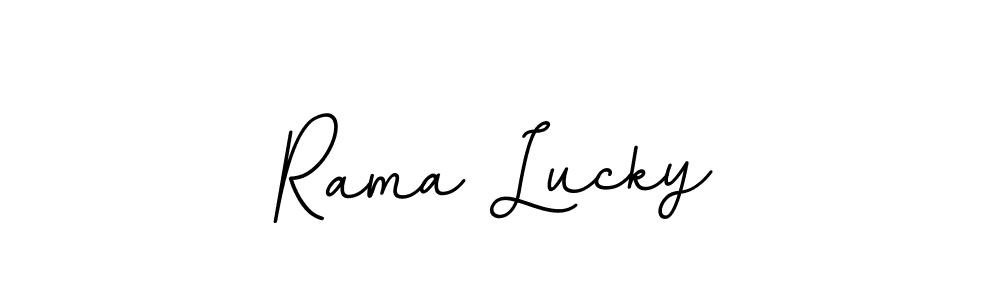 How to make Rama Lucky name signature. Use BallpointsItalic-DORy9 style for creating short signs online. This is the latest handwritten sign. Rama Lucky signature style 11 images and pictures png