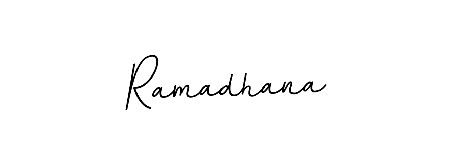 Design your own signature with our free online signature maker. With this signature software, you can create a handwritten (BallpointsItalic-DORy9) signature for name Ramadhana. Ramadhana signature style 11 images and pictures png