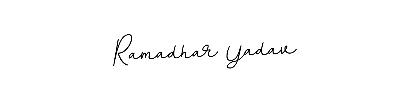 You should practise on your own different ways (BallpointsItalic-DORy9) to write your name (Ramadhar Yadav) in signature. don't let someone else do it for you. Ramadhar Yadav signature style 11 images and pictures png