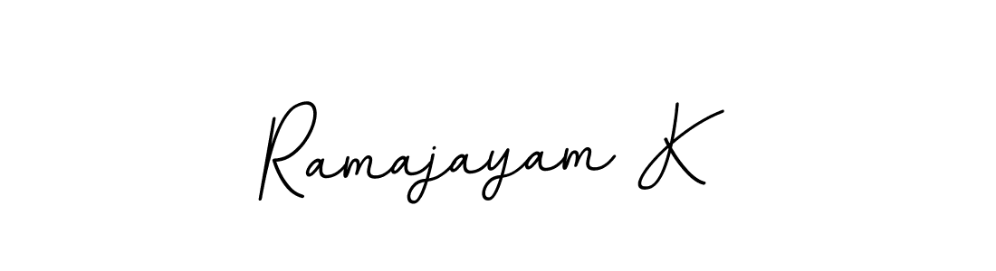 Similarly BallpointsItalic-DORy9 is the best handwritten signature design. Signature creator online .You can use it as an online autograph creator for name Ramajayam K. Ramajayam K signature style 11 images and pictures png