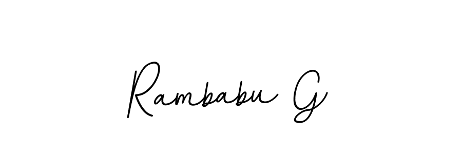 if you are searching for the best signature style for your name Rambabu G. so please give up your signature search. here we have designed multiple signature styles  using BallpointsItalic-DORy9. Rambabu G signature style 11 images and pictures png