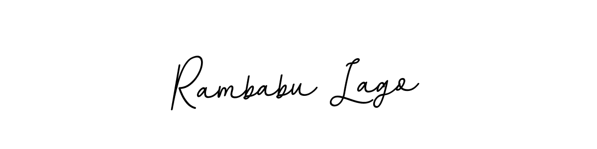 How to make Rambabu Lago name signature. Use BallpointsItalic-DORy9 style for creating short signs online. This is the latest handwritten sign. Rambabu Lago signature style 11 images and pictures png