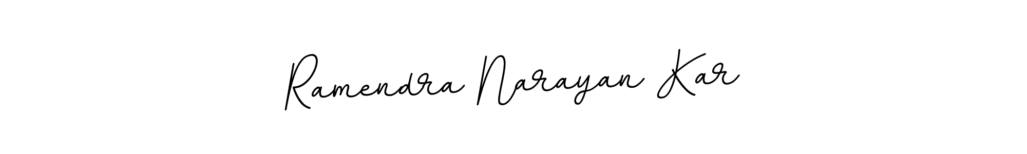 The best way (BallpointsItalic-DORy9) to make a short signature is to pick only two or three words in your name. The name Ramendra Narayan Kar include a total of six letters. For converting this name. Ramendra Narayan Kar signature style 11 images and pictures png