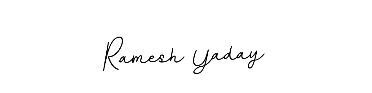 How to make Ramesh Yaday name signature. Use BallpointsItalic-DORy9 style for creating short signs online. This is the latest handwritten sign. Ramesh Yaday signature style 11 images and pictures png