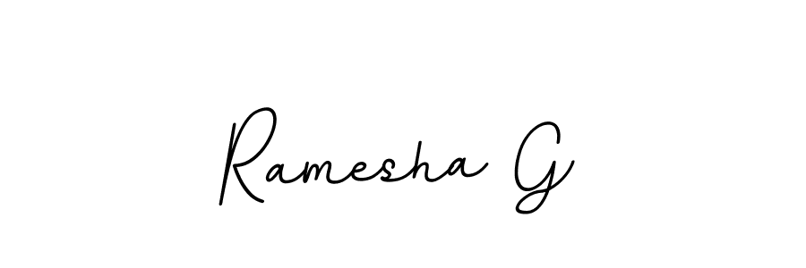 Use a signature maker to create a handwritten signature online. With this signature software, you can design (BallpointsItalic-DORy9) your own signature for name Ramesha G. Ramesha G signature style 11 images and pictures png