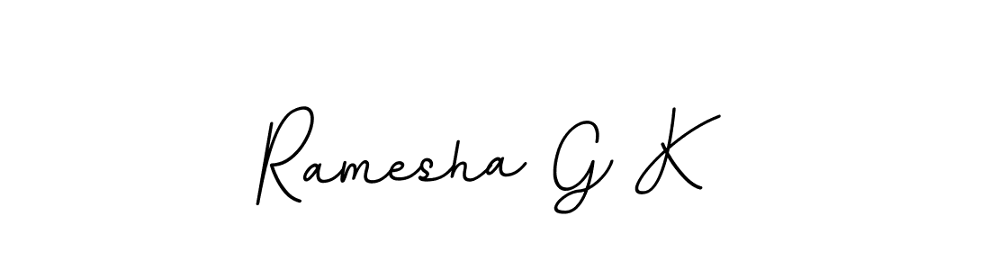 Use a signature maker to create a handwritten signature online. With this signature software, you can design (BallpointsItalic-DORy9) your own signature for name Ramesha G K. Ramesha G K signature style 11 images and pictures png