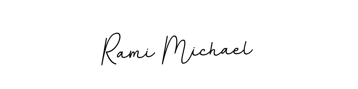 The best way (BallpointsItalic-DORy9) to make a short signature is to pick only two or three words in your name. The name Rami Michael include a total of six letters. For converting this name. Rami Michael signature style 11 images and pictures png