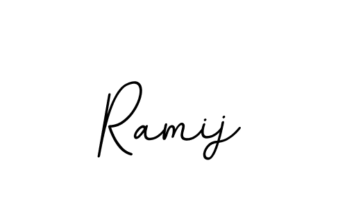 How to make Ramij name signature. Use BallpointsItalic-DORy9 style for creating short signs online. This is the latest handwritten sign. Ramij signature style 11 images and pictures png