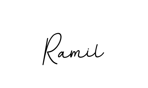 Design your own signature with our free online signature maker. With this signature software, you can create a handwritten (BallpointsItalic-DORy9) signature for name Ramil. Ramil signature style 11 images and pictures png
