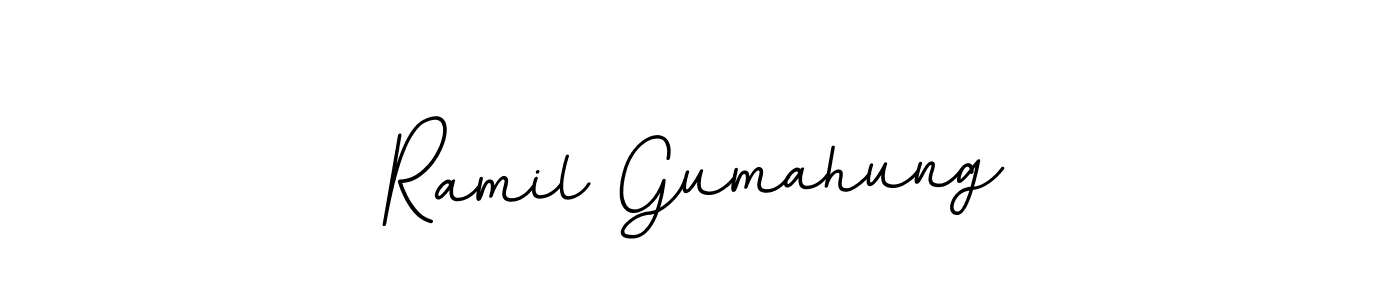 Design your own signature with our free online signature maker. With this signature software, you can create a handwritten (BallpointsItalic-DORy9) signature for name Ramil Gumahung. Ramil Gumahung signature style 11 images and pictures png