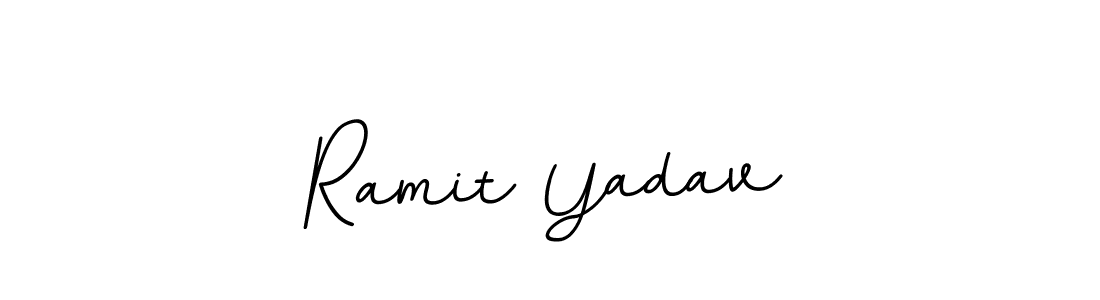 Design your own signature with our free online signature maker. With this signature software, you can create a handwritten (BallpointsItalic-DORy9) signature for name Ramit Yadav. Ramit Yadav signature style 11 images and pictures png