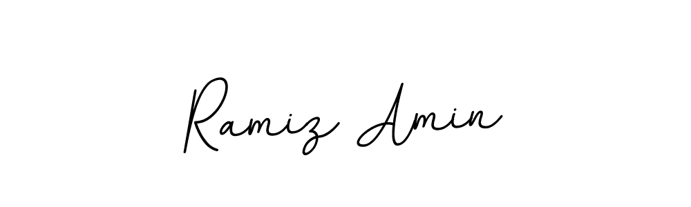 How to make Ramiz Amin name signature. Use BallpointsItalic-DORy9 style for creating short signs online. This is the latest handwritten sign. Ramiz Amin signature style 11 images and pictures png