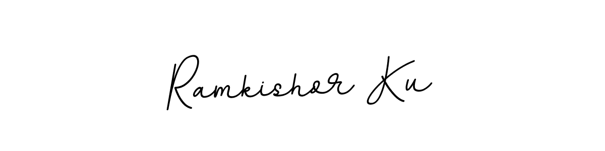 The best way (BallpointsItalic-DORy9) to make a short signature is to pick only two or three words in your name. The name Ramkishor Ku include a total of six letters. For converting this name. Ramkishor Ku signature style 11 images and pictures png
