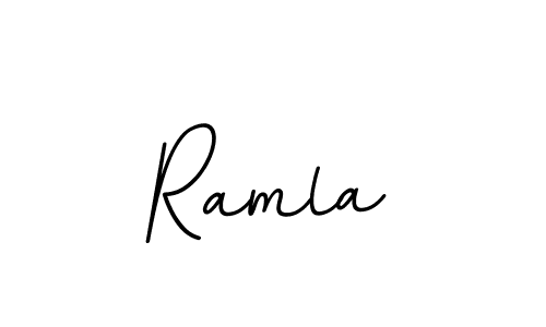 Use a signature maker to create a handwritten signature online. With this signature software, you can design (BallpointsItalic-DORy9) your own signature for name Ramla. Ramla signature style 11 images and pictures png