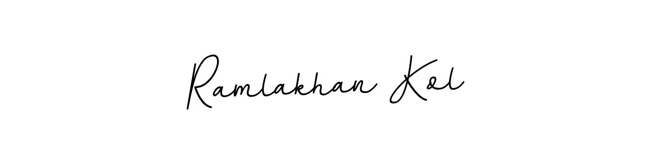 How to make Ramlakhan Kol name signature. Use BallpointsItalic-DORy9 style for creating short signs online. This is the latest handwritten sign. Ramlakhan Kol signature style 11 images and pictures png