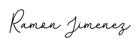 A sleek calligraphic signature for name Ramon Jimenez utilizing BallpointsItalic-DORy9 styling. Great for adding personal signatures to photos and art. Ramon Jimenez signature style 11 images and pictures png