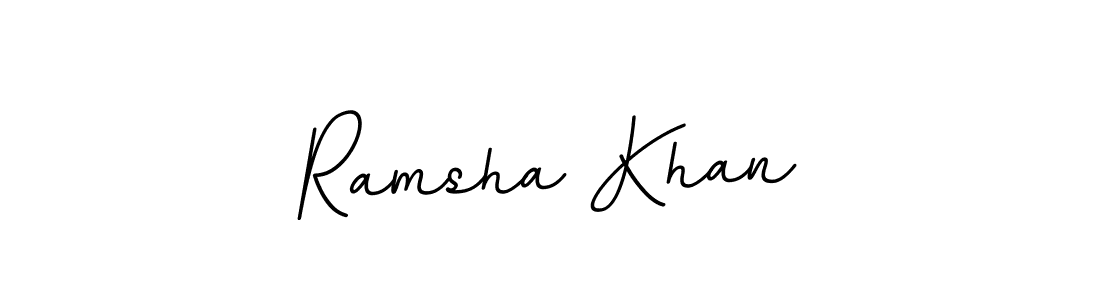 How to make Ramsha Khan name signature. Use BallpointsItalic-DORy9 style for creating short signs online. This is the latest handwritten sign. Ramsha Khan signature style 11 images and pictures png
