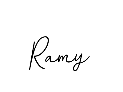 Use a signature maker to create a handwritten signature online. With this signature software, you can design (BallpointsItalic-DORy9) your own signature for name Ramy. Ramy signature style 11 images and pictures png